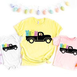 easter bunny truck with peeps shirt, easter peep shirt, easter bunny shirt, kids easter shirt, cute easter shirt,easter