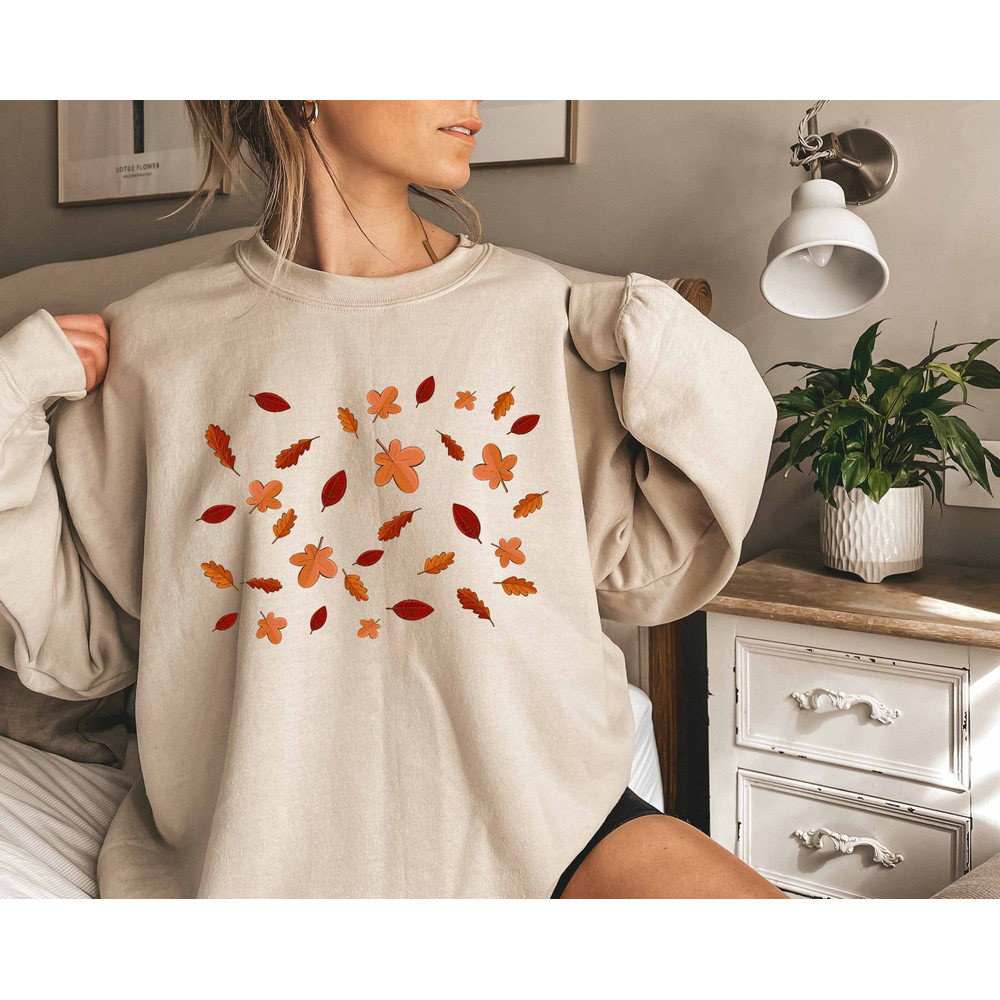 Fall Leaves Sweatshirt, Hello Pumpkin Shirt, Fall Vibes Shirt, Peace Love Thanksgiving Shirt,Family Thanksgiving Shirt, Happy Fall Y'All.jpg