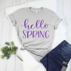 hello spring shirt, hello spring, spring flower shirt, freedom shirt, easter shirt 2