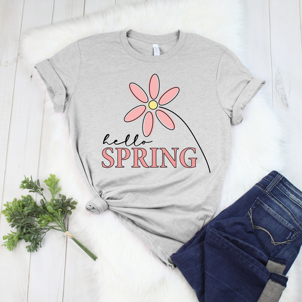 Hello Spring Shirt, Hello Spring, Spring Flower SHirt, Freedom Shirt, Easter Shirt.jpg