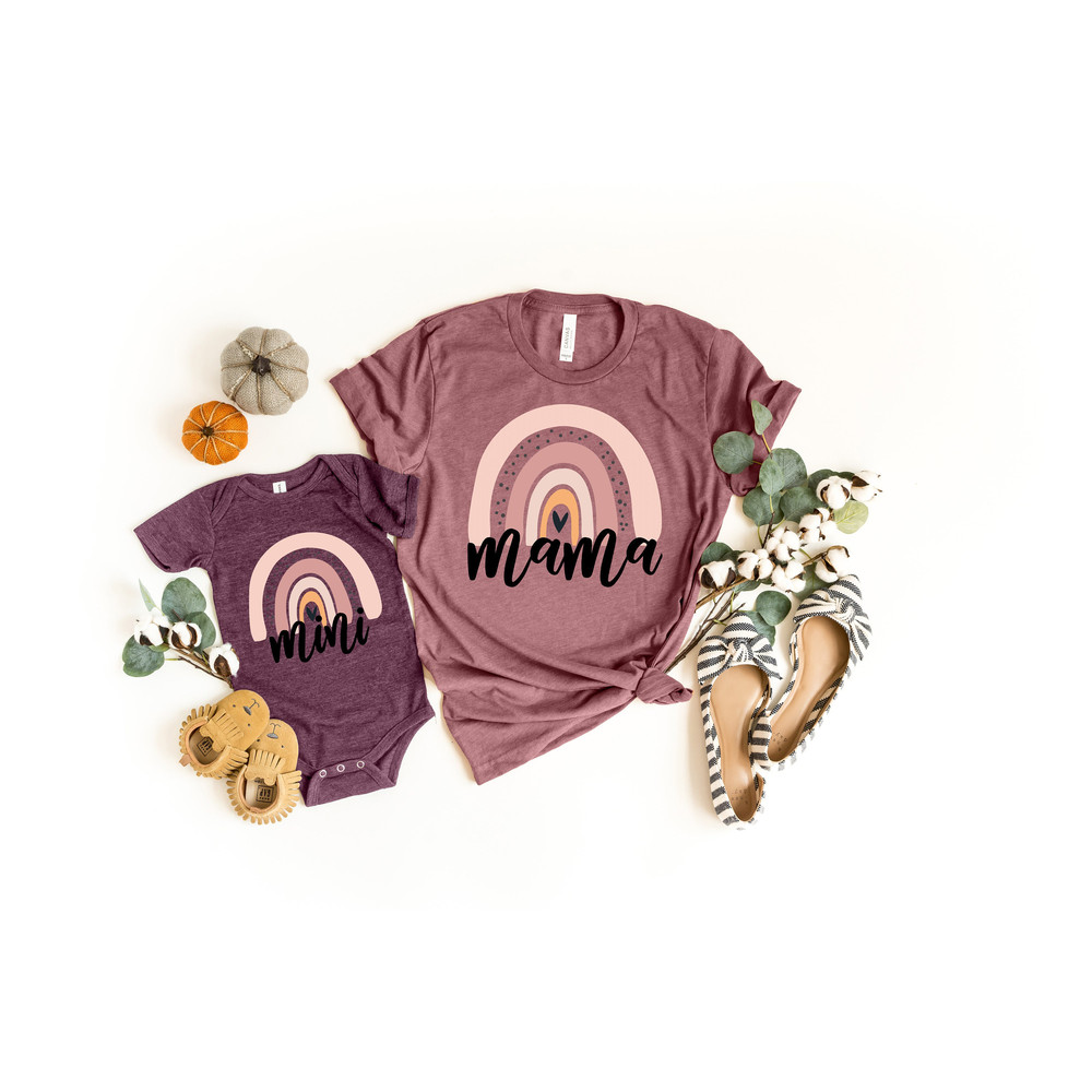 Rainbow Mama Shirt, Rainbow Mini Shirt, Blessed Mama, Blessing Mini, Thankful For My Mini, Thankful For My Mama, Mama Mini Matching Shirt.jpg