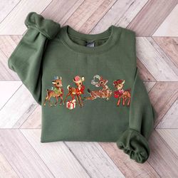 reindeer christmas sweatshirt, reindeer christmas shirt, reindeer tee, dance like frosty shine like rudolph give like sa