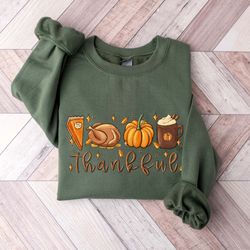 thankful grateful blessed sweatshirt, pumpkin spice shirt, thanksgiving sweatshirt, fall sweatshirt, thanksgiving gift,