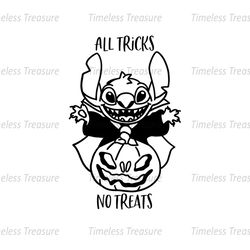 Stitch All Tricks No Treats SVG