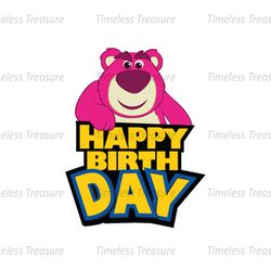 Happy Birthday Lotso Hugging Bear Toy Story Clipart SVG