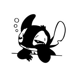 Cute Boring Face Stitch Disney Cartoon SVG