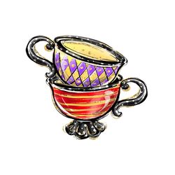 Alice In Wonderland Tea Party Tea Cup Clipart PNG