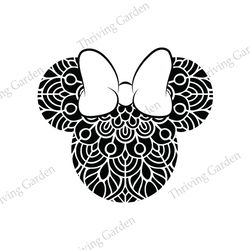 Minnie Mouse Head Mandala Pattern SVG