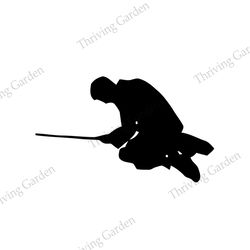 Flying Magician Boy Harry Potter Silhouette Vector SVG