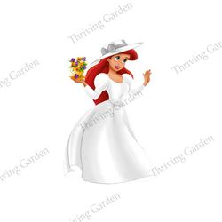 little mermaid princess ariel in a white dress png