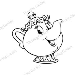 disney mrs. potts beauty and the beast character svg