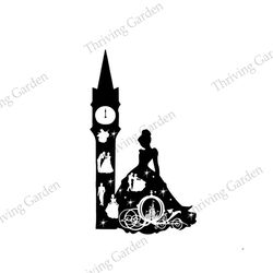 cinderella pumpkin coach carriage & castle silhouette svg