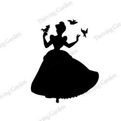 beauty princess cinderella disney cartoon silhouette svg
