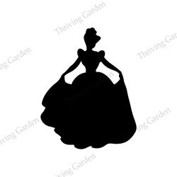 princess cinderella disney cartoon silhouette vector svg