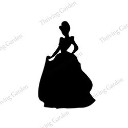 cinderella disney cartoon princess silhouette vector svg