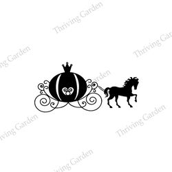 cinderella pumpkin carriage cartoon vector silhouette svg