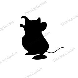 disney cinderella gus mouse character silhouette vector