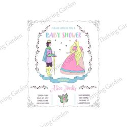 please join us for a baby card cinderella baby shower girl card svg