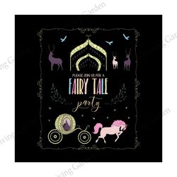 Please Join Us For A Fairy Tale Party Invitation Card Disney Card SVG