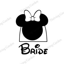 Minnie Bride Mouse Disney Wedding SVG Clipart
