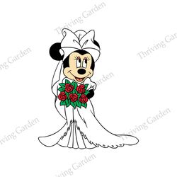 beauty bride minnie mouse wedding svg