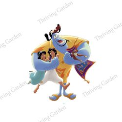 Aladdin Jasmine Genie and Abu Disney Cartoon Friends PNG File