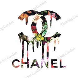 Floral Drip Chanel Logo PNG, Fashion Brand Svg,Famous Brand Svg, Silhouette Svg Files 10