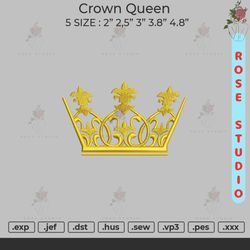 crown queen, embroidery file, embroidery design