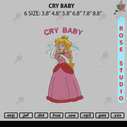 Cry Baby Embroidery File 6 sizes, Embroidery File, Embroidery Design