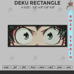 deku rectangle embroidery, embroidery file, embroidery design