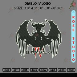 diablo iv logo embroidery file 6 sizes, embroidery file, embroidery design