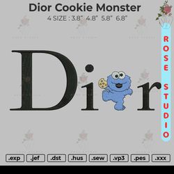 dior cookie monster, embroidery file, embroidery design