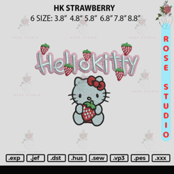 hk starwberry embroidery, embroidery file, embroidery design - rose svg