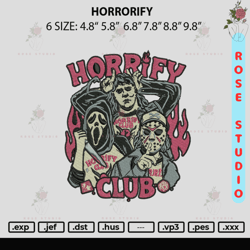 horrorify embroidery file 6 sizes, embroidery file, embroidery design