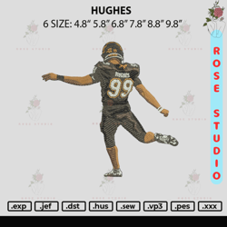 hughes embroidery file 6 sizes, embroidery file, embroidery design