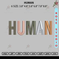 human embroidery file 6 sizes, embroidery file, embroidery design