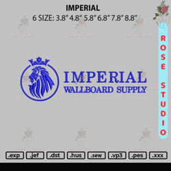 imperial embroidery file 6 sizes, embroidery file, embroidery design