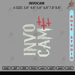 invocam embroidery file 6 sizes, embroidery file, embroidery design