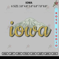iowa embroidery file 6 sizes, embroidery file, embroidery design