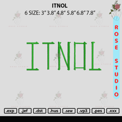 itnol embroidery file 6 sizes, embroidery file, embroidery design