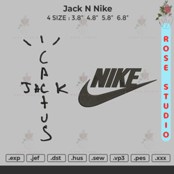 jack n nike, embroidery file, embroidery design