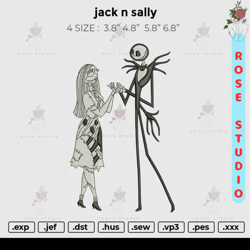 jack n sally, embroidery file, embroidery design