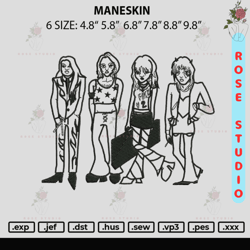 maneskin embroidery file 6 sizes, embroidery file, embroidery design