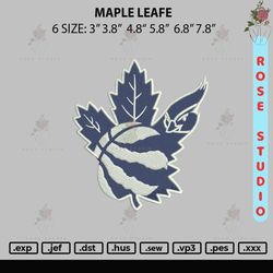 maple leafe embroidery file 6 sizes, embroidery file, embroidery design