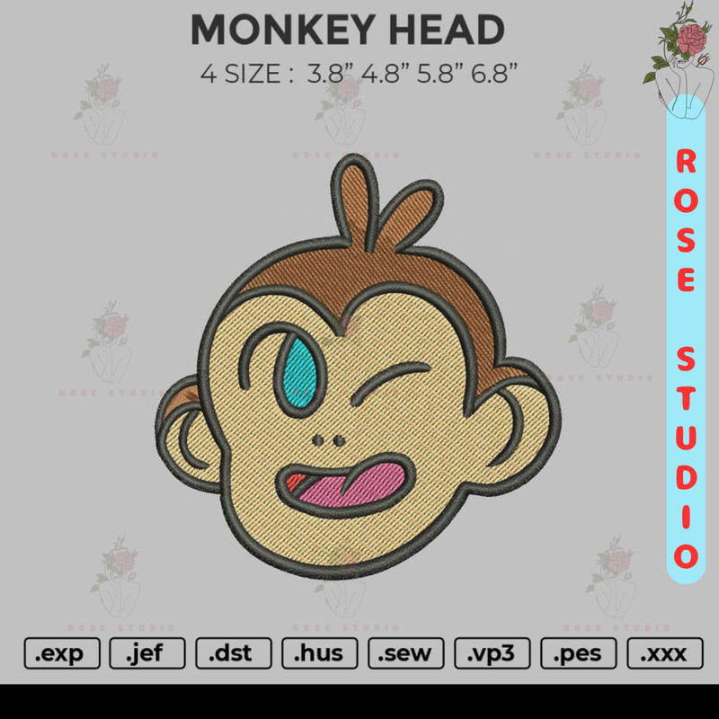 Monkey head Embroidery.jpg