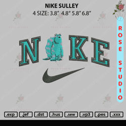 nike sulley monster, embroidery file, embroidery design