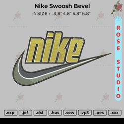 nike swoosh bevel, embroidery file, embroidery design