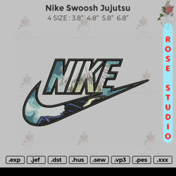 nike swoosh jujutsu embroidery, embroidery file, embroidery design