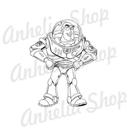 Disney Cartoon Toy Story Character Toy Buzz Lightyear Silhouette SVG File