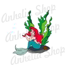 princess ariel sitting under the sea the little mermaid png
